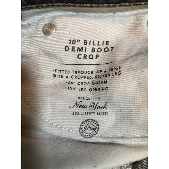 J. Crew 10" Billie Demi Boot Crop Jeans Women's Size 30  Raw Hem Medium Wash - Picture 9 of 9